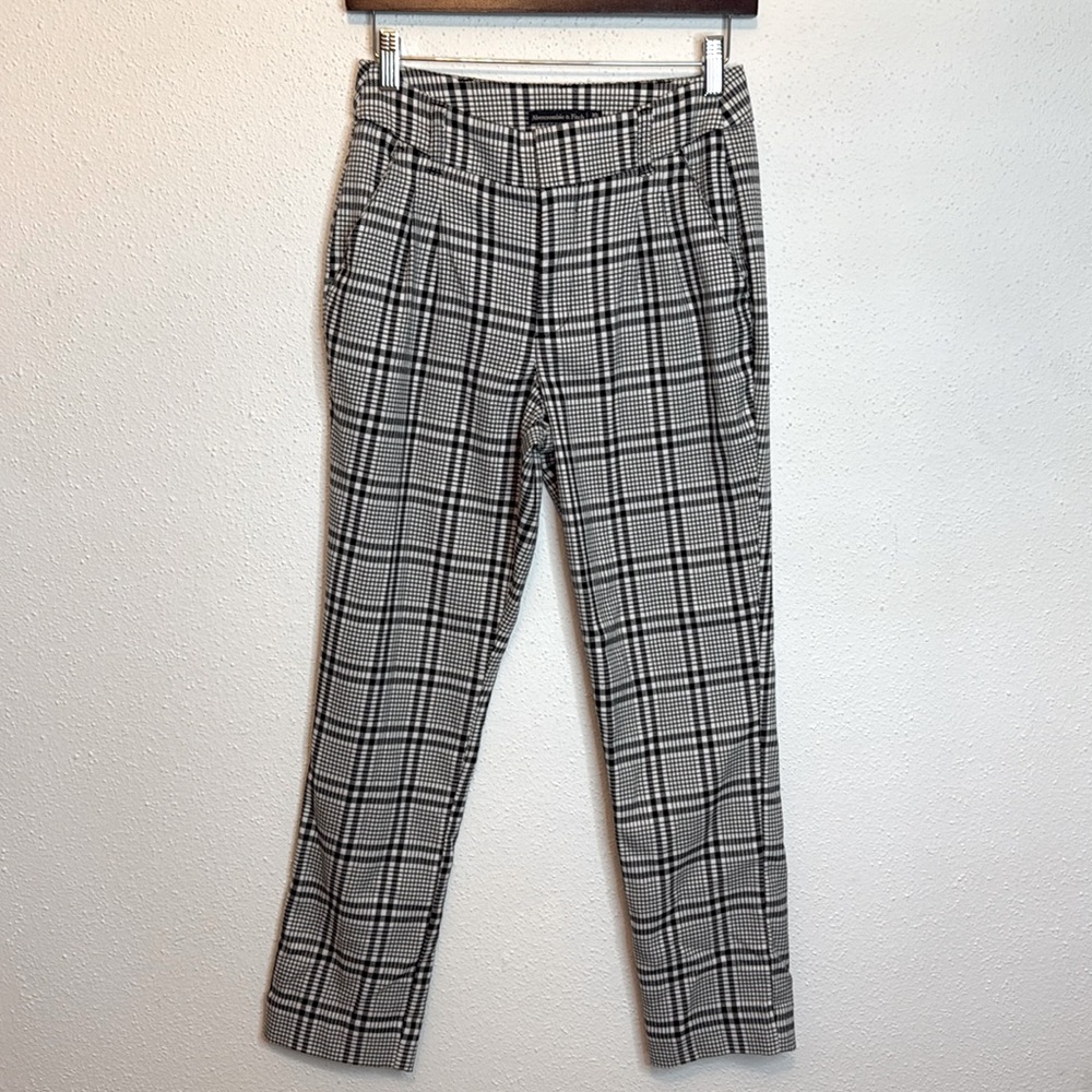 Abercrombie & Fitch, Woven Pants, Women’s Size XS, Plaid, Black, White Low Rise